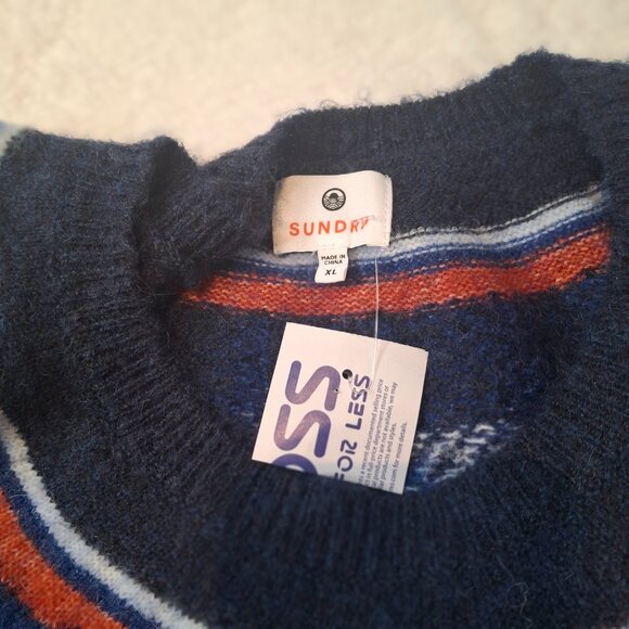 Anthropologie Sundry Fair Isle Sweater Sz XL 70s Retro Holiday Cabincore - Picture 9 of 12